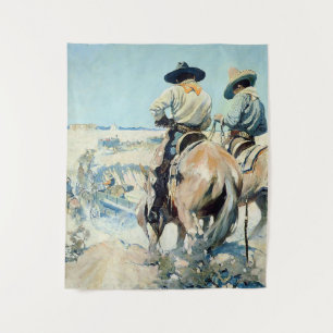 Supply Wagon Western Art von NC Wyeth Wandteppich