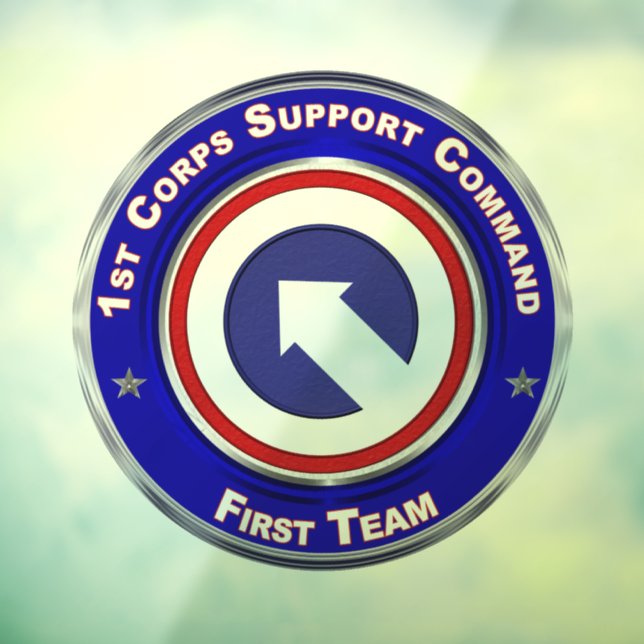 Support-Befehl für das erste Korps  Fensteraufkleber (Blatt 3)