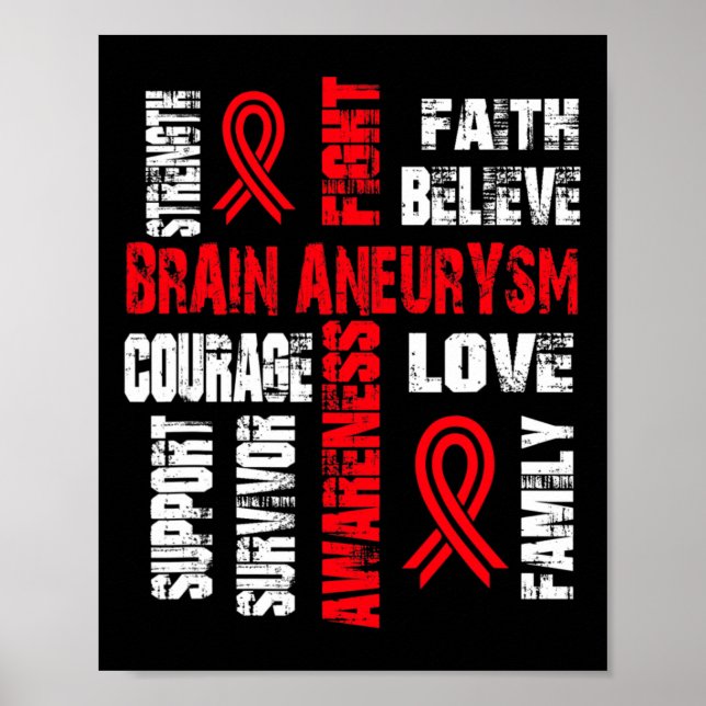 Support Believe And Fight Brain Aneurysm  Poster (Vorne)