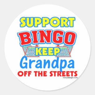 Support Bingo Grandpa Runder Aufkleber