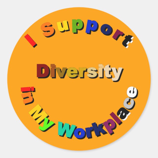 Support-Diversity in den Aufklebern am Arbeitsplat Runder Aufkleber (Vorderseite)