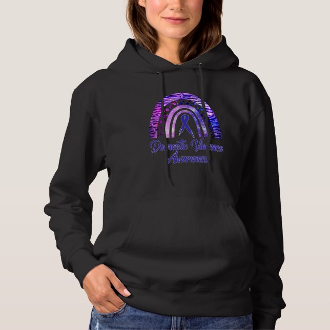Support Domestic Violence Awareness Rainbow Blue R Hoodie (Vorderseite)