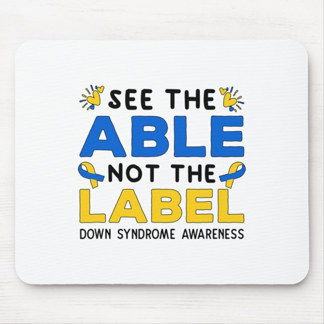 Support Down Syndrome Awareness Sehen Sie die Fähi Mousepad (Vorne)