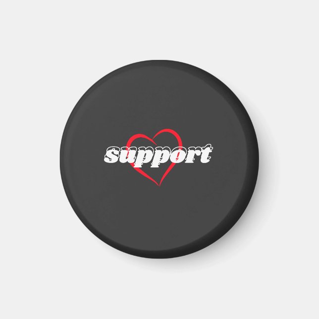 Support Heart Design – Red Love Symbol with Bold  Magnet (Vorne)