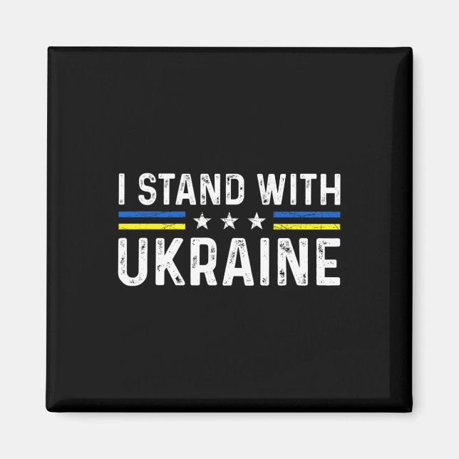 Support I Stand With Ukraine Ukrainian Flag  Magnet (Vorne)
