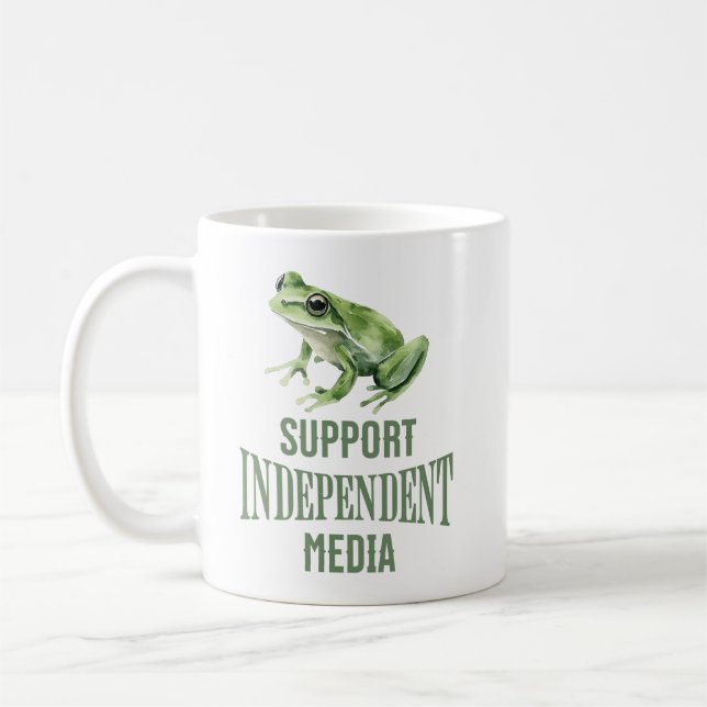 Support Independent Media Frog Watercolor Kaffeetasse (Links)
