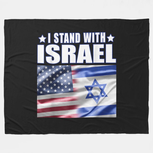 Support Israel I Stand with Israel  Fleecedecke (Vorderseite (Horizontal))