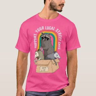 Support Local Street Cats Box Raccoon Opossum Skun T-Shirt
