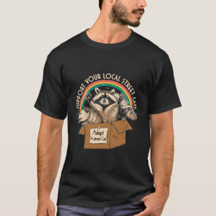 Support Local Street Cats Box Raccoon Opossum Skun T-Shirt