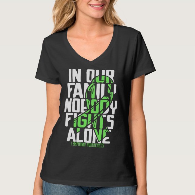 Support Lymphoma Warrior Cute Family Disease Aware T-Shirt (Vorderseite)