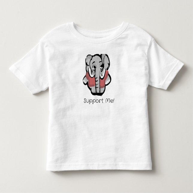Support Me Elephant Kleinkind T-shirt (Vorderseite)