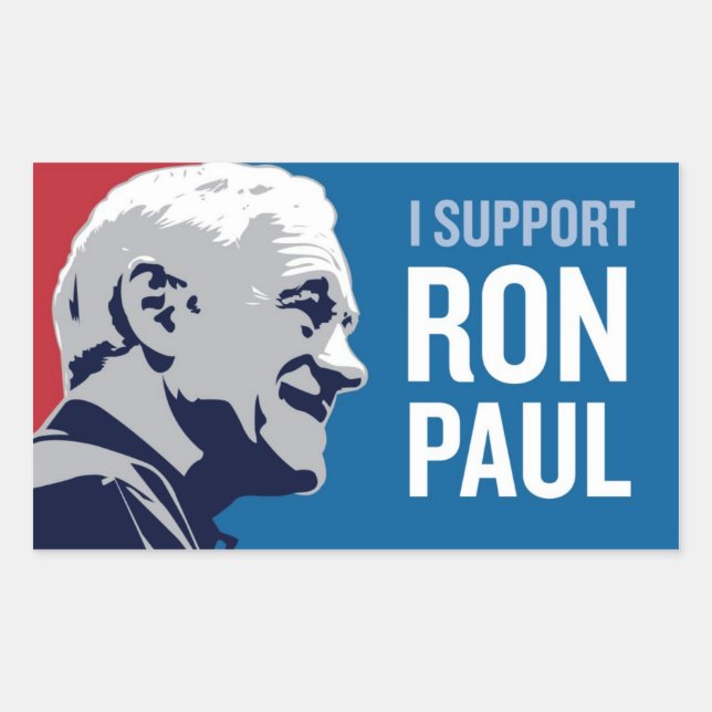 Support Ron Paul Rechteckiger Aufkleber (Vorderseite)