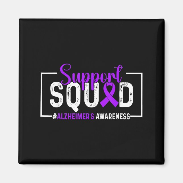 Support Squad Alzheimer-Bewusstseinsmonat Lila Magnet (Vorne)