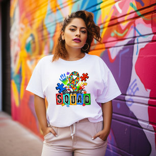Support Squad Autismus Awareness Ribbon T - Shirt