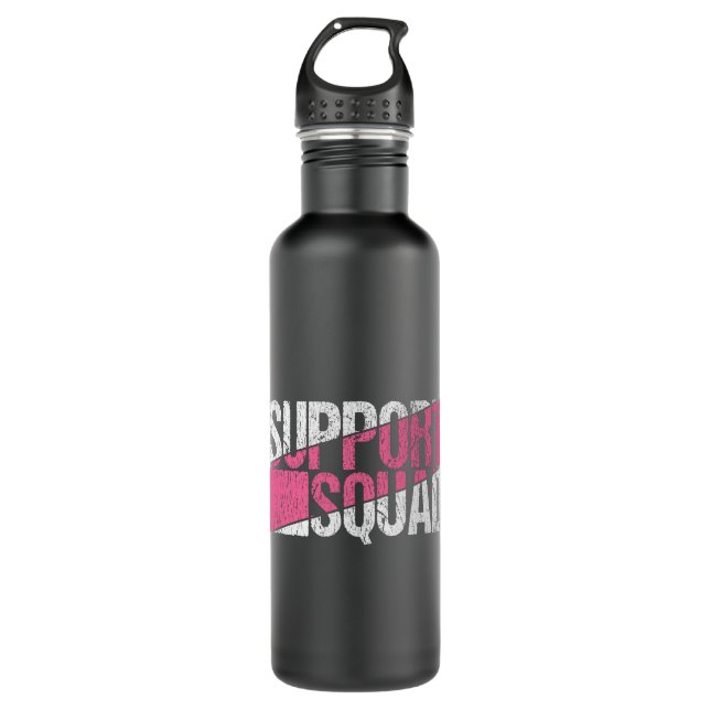 Support Squad Breast Cancer Awareness Family Edelstahlflasche (Vorderseite)
