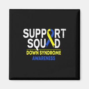Support Squad Down Syndrom T21 Awareness Blue Yel Magnet