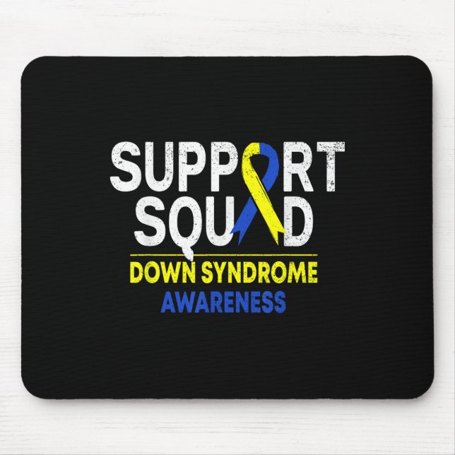 Support Squad Down Syndrom T21 Awareness Blue Yel Mousepad (Vorne)