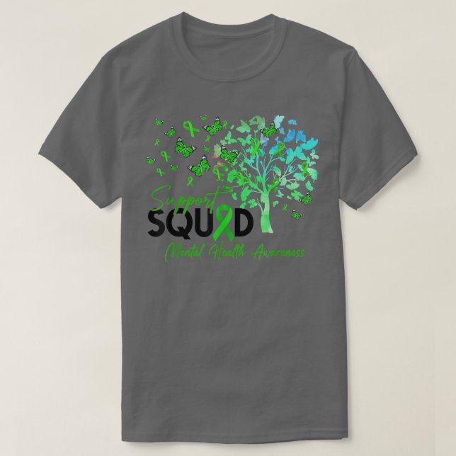 Support Squad Fall Tree Leopard Mental Health Awar T-Shirt (Design vorne)
