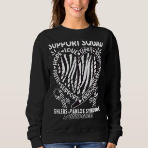 Support Squad I Zebra Ribbon I Ehlers Danlos Syndr Sweatshirt