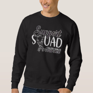Support Squad I Zebra Ribbon I Ehlers Danlos Syndr Sweatshirt