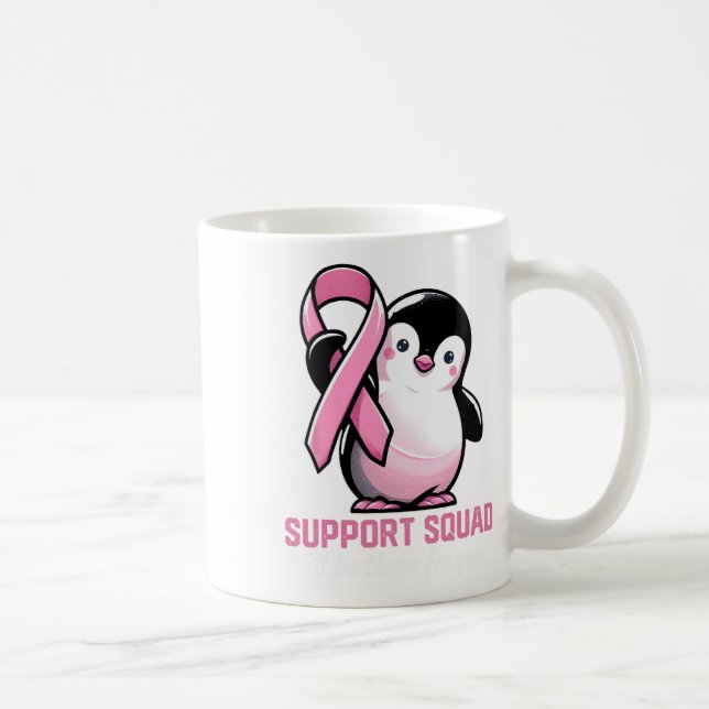 Support Squad Ich bin für Sie da Pinguin Brust Kaffeetasse (Rechts)