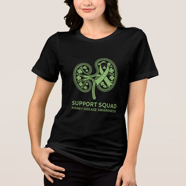 Support Squad Kidney Disease Awareness Tri-Blend Shirt (Vorderseite)