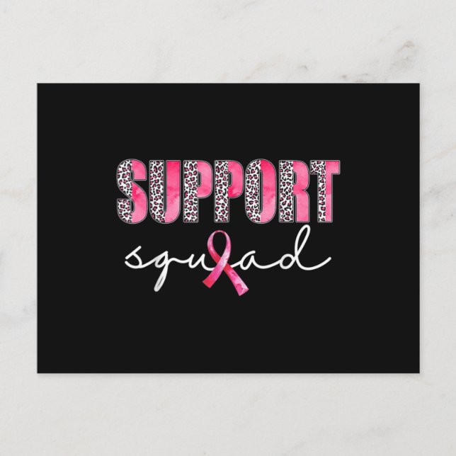 Support Squad Leopard Pink Warrior Breast Cancer A Postkarte (Vorderseite)