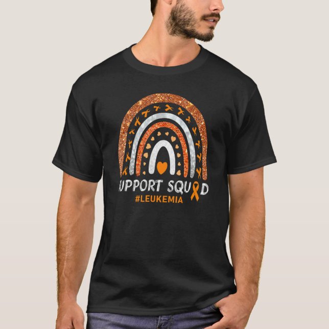 Support Squad Leukemia Awareness Rainbow  Warrior T-Shirt (Vorderseite)