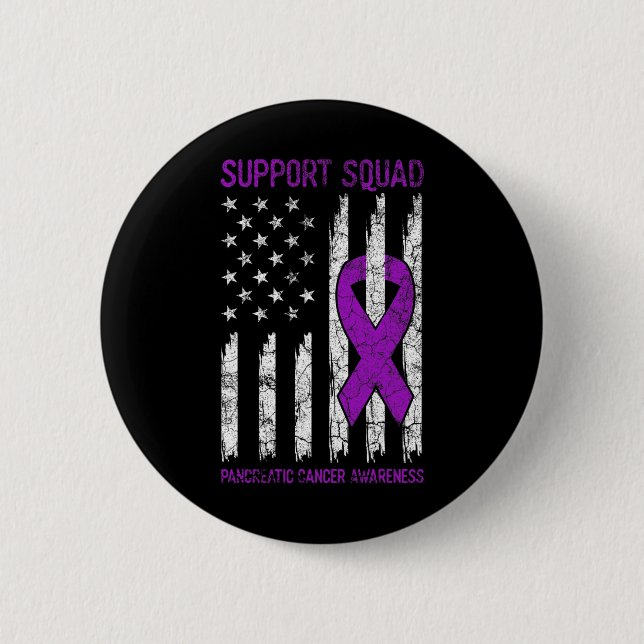Support Squad - Lila Bauchspeicheldrüsenkrebs-Bewu Button (Vorderseite)