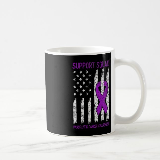 Support Squad - Lila Bauchspeicheldrüsenkrebs-Bewu Kaffeetasse (Rechts)