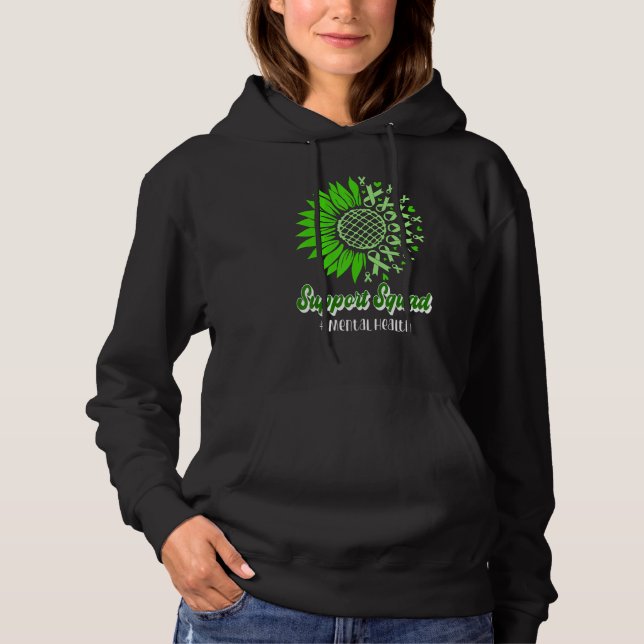 Support Squad Mental Health Awareness Green Ribbon Hoodie (Vorderseite)