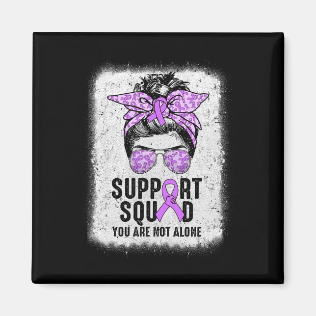 Support Squad Messy Bun Warrior Purple Epilepsy Aw Magnet (Vorne)