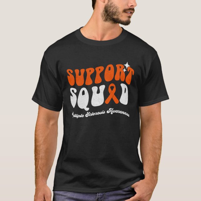 Support Squad Multiple Sclerosis Awareness Orange  T-Shirt (Vorderseite)