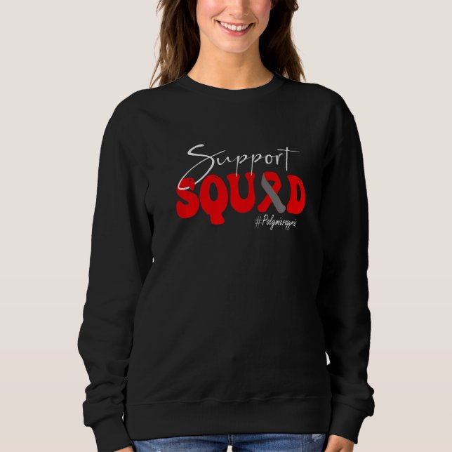 Support Squad Polymicrogyria Awareness Red & Gray  Sweatshirt (Vorderseite)
