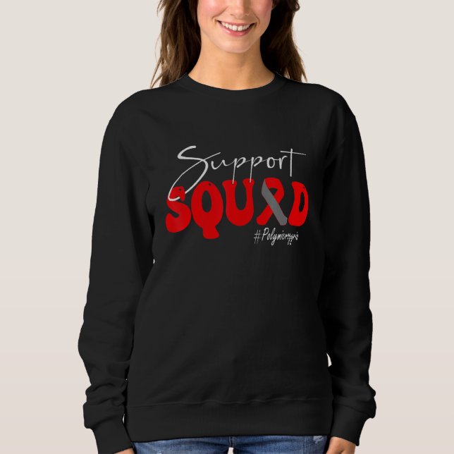 Support Squad Polymicrogyria Awareness Red & Gray  Sweatshirt (Vorderseite)