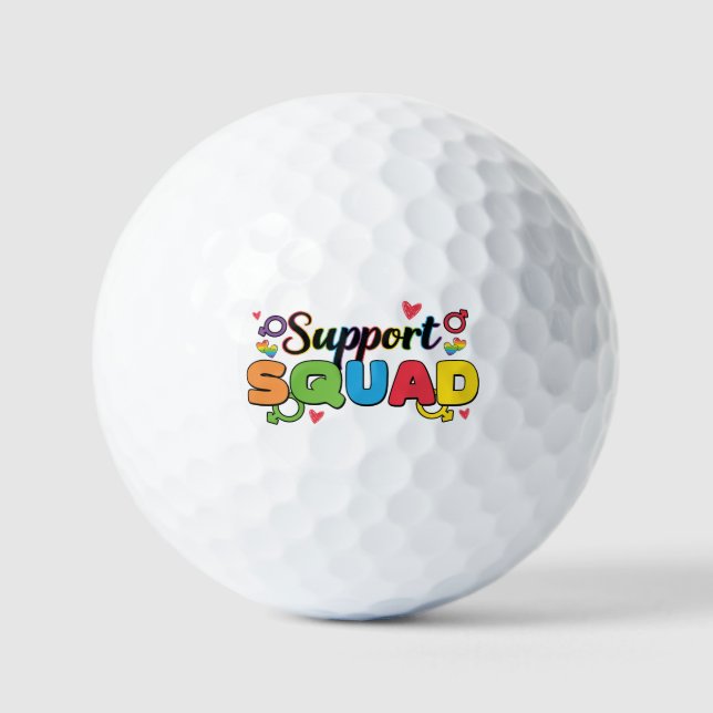 Support Squad - Rainbow Hearts Pride Ally Golfball (Vorderseite)