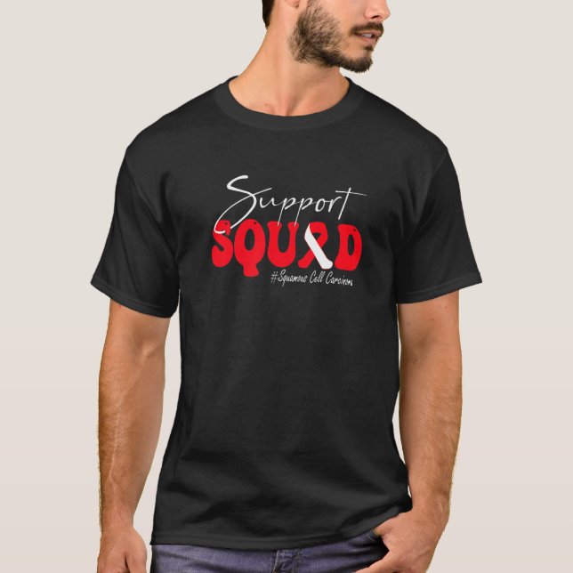 Support Squad Squamous Cell Carcinoma Awareness Re T-Shirt (Vorderseite)