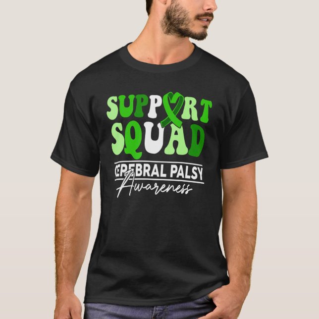 Support Squad Sunflower Hair Cerebral Palsy Awaren T-Shirt (Vorderseite)