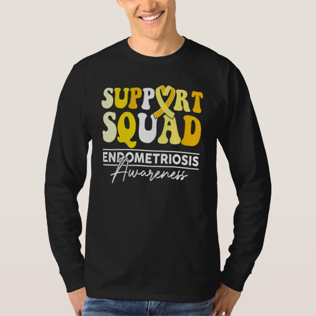 Support Squad Sunflower Hair Endometriosis Awarene T-Shirt (Vorderseite)