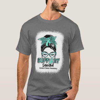 Support Squad Unordentlicher Dutt Türkises Band Ge T-Shirt