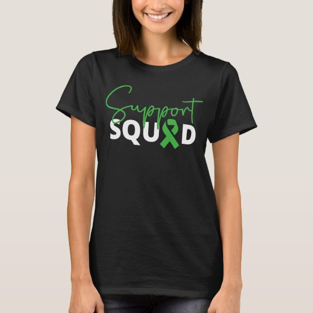 Support Squad We Wear Green Kidney Disease Awarene T-Shirt (Vorderseite)