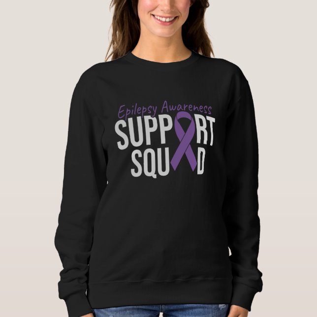 Support Squad We Wear Purple For Epilepsy Awarenes Sweatshirt (Vorderseite)