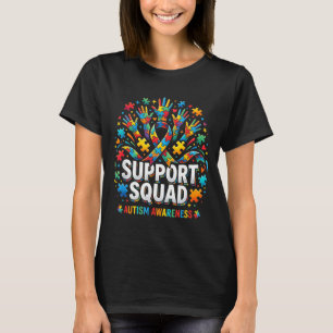 Support-Team Autismus-Bewusstsein Puzzle-Band Händ T-Shirt