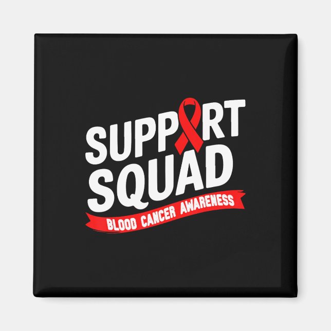 Support-Team Blutkrebs-Bewusstseinsmonat Rotes Ban Magnet (Vorne)