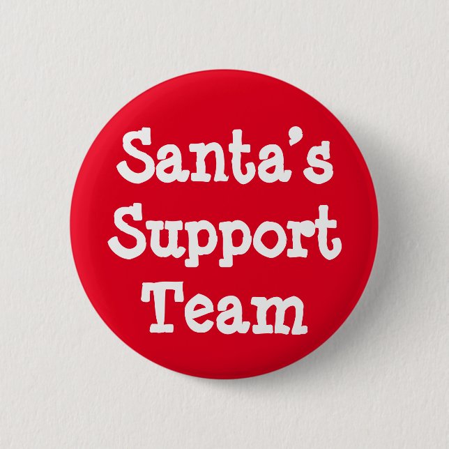 Support-Team des Weihnachtsmanns Button (Vorderseite)
