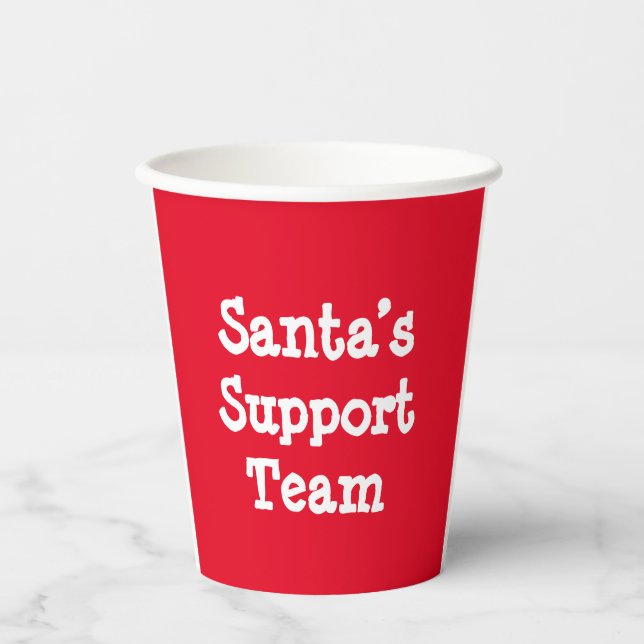 Support-Team des Weihnachtsmanns Pappbecher (Vorderseite)
