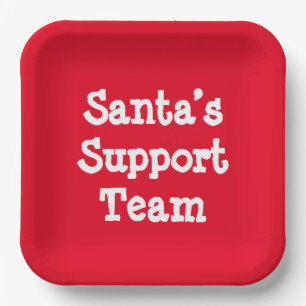 Support-Team des Weihnachtsmanns Pappteller
