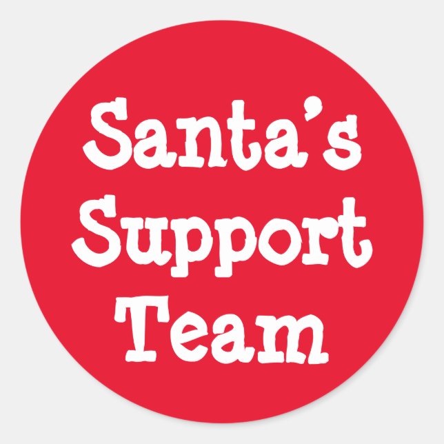 Support-Team des Weihnachtsmanns Runder Aufkleber (Vorderseite)