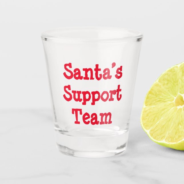 Support-Team des Weihnachtsmanns Schnapsglas (Vorderseite)