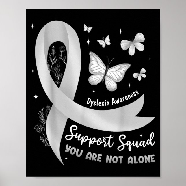 Support-Team Dyslexie-Bewusstsein Silbernes Band Poster (Vorne)